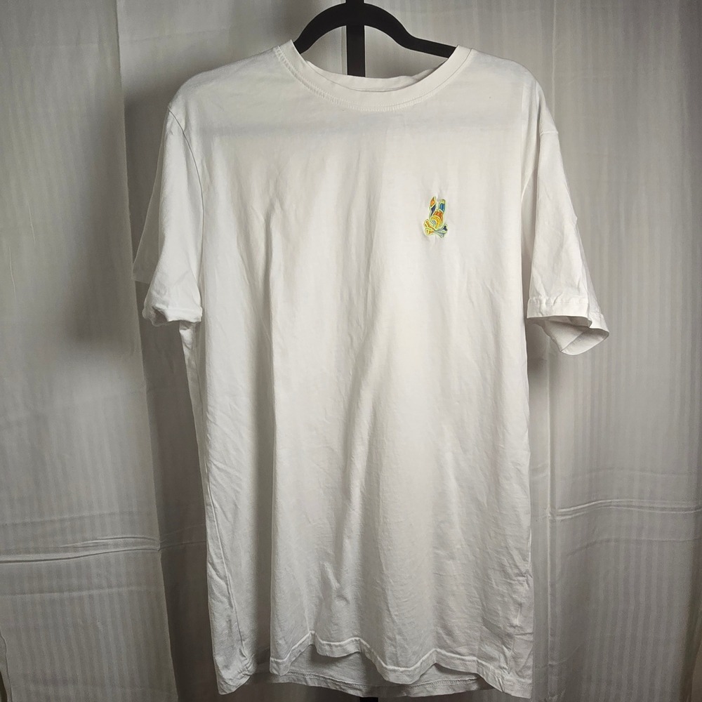 Psycho‎ Bunny T-Shirt Men's XL/8 White 100% Pima cotton colorful bunny logo NYC